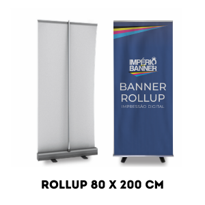 BANNER ROLL UP 80 x 200 CM  (com a Lona impressa) Lona 440g 80 X 200 CM    