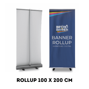 BANNER ROLL UP 100 x 200 CM  (com a Lona impressa) Lona 440g 100 X 200 CM    