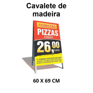 Cavalete de Madeira Personalizado 60 X 69 CM      