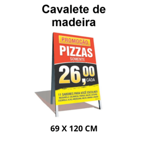 Cavalete de Madeira Personalizado 69 X 120 CM      