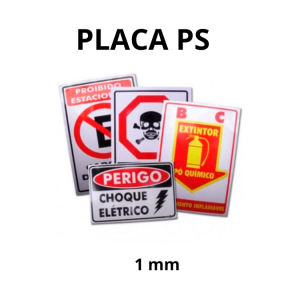Placa PS 1mm com aplicação de adesivo impresso  M²    