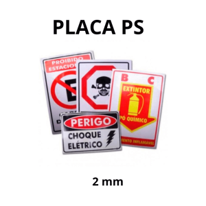 Placa PS 2mm com aplicação de adesivo impresso  M²    